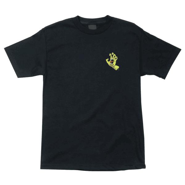 Santa Cruz Screaming Hand S/S Regular Black/Safety Yellow T-Shirt