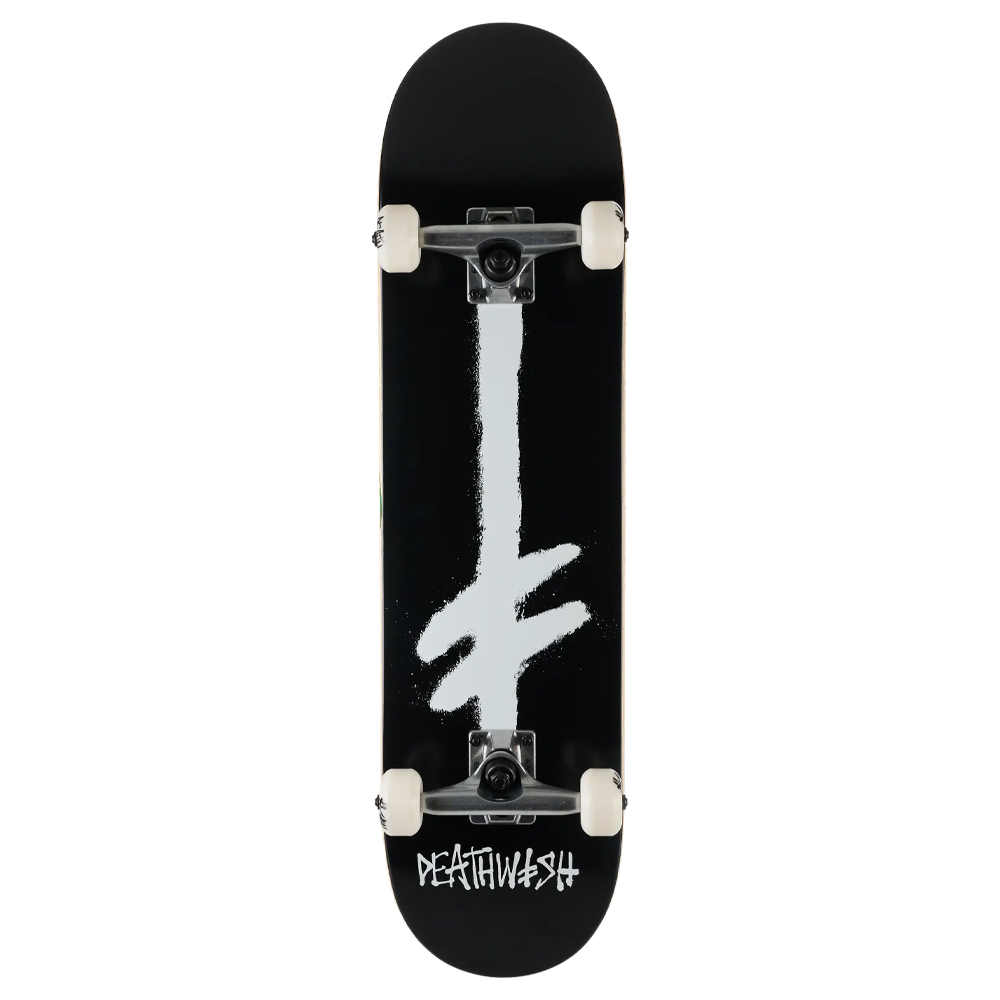 Deathwish Gang Spray Black/White 7.75" x 31.25" Complete Skateboard ()