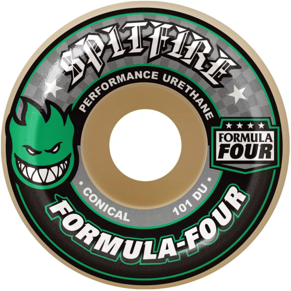 Spitfire Formula Four Conical Green 54mm/101a Skateboarding Wheels (7450526)