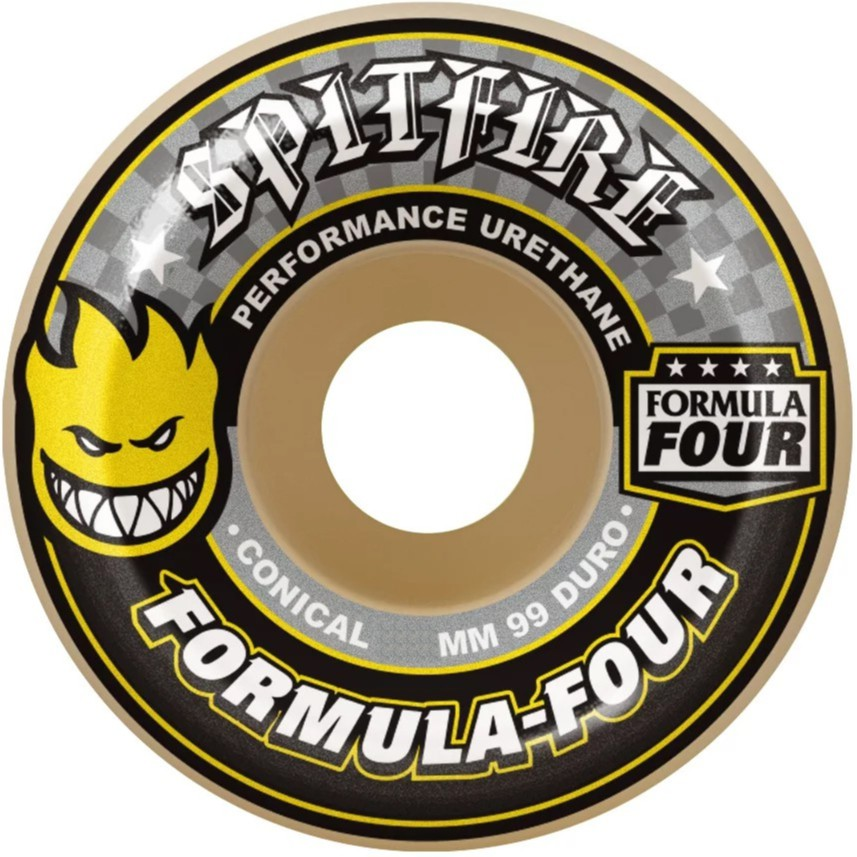 Spitfire Formula Four Conical Yellow 53mm/99a Skateboarding Wheels (7450526)