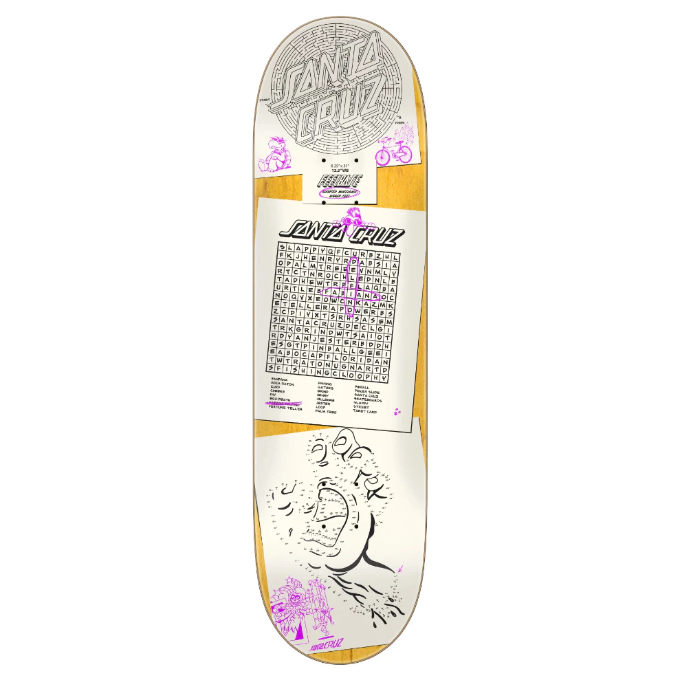 Second image of Santa Cruz Fabiano Delfino Scribble *FeelBase* Pro 8.25" x 31.0" Skateboard Deck (7111026)